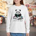 Panda Reading Chapter Books Youth Long Sleeve Tee Panda Reading Chapter Books Youth Long Sleeve Tee