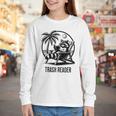 Raccoon Reading Books Summer Humor Trash Reader Youth Long Sleeve Tee