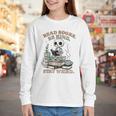 Read Books Be Kind Stay Weird Skeleton Reading Book Lover Youth Long Sleeve Tee