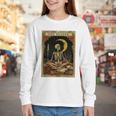 The Reader Tarot Card Book Lover Skeleton Art Goth Style Youth Long Sleeve Tee