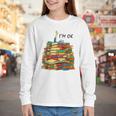 Reading Books Librarian Reader Nerd I'm Ok Teacher School Youth Long Sleeve Tee