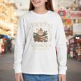 Retro North Pole Reading Club Hot Cocoa Book Lovers Xmas Youth Long Sleeve Tee