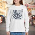 Schnauzer Hammock Reading Book Schnauzer Glasses Youth Long Sleeve Tee