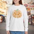 Vintage Book Pumpkin Autumn Fall Librarians Bookworm Teacher Youth Long Sleeve Tee