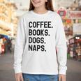 Vintage Coffee Books Dogs Naps Retro Youth Long Sleeve Tee Vintage Coffee Books Dogs Naps Retro Youth Long Sleeve Tee