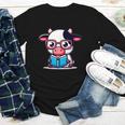 Adorable Book Lover Cow With Reading Glasses Cute Youth Long Sleeve Tee