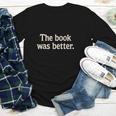 The Book Was Better Distressed Grunge Minimalist Text Youth Long Sleeve Tee
