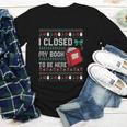 I Closed My Book To Be Here Ugly Christmas Sweater Youth Long Sleeve Tee