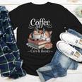 Coffee Cats And Books Cozy Calico Reader Love Cute Cat Youth Long Sleeve Tee