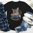 Cute Cat Reading Books With Tea Youth Long Sleeve Tee