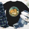 Dog Reading Book Rain Cozy Umbrella Cute Art Men Youth Long Sleeve Tee