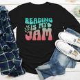 Reading Is My Jam Book Lover Bookworm Teacher Library Reader Youth Long Sleeve Tee