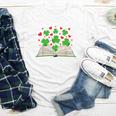 Book With Shamrocks Librarian Saint Patrick's Day Kids Youth Long Sleeve Tee