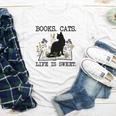 Books Cats Life Is Sweet Cat Book Lover Men Women Teen Youth Long Sleeve Tee