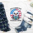 A Good Day To Read a Book Reading Eagle With American Flag Youth Long Sleeve Tee