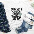 Good Girls Read Spicy Skeleton Book Club Youth Long Sleeve Tee