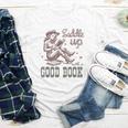 Retro Cowgirl ReadingTee Saddle Up With A Good Book Western Youth Long Sleeve Tee