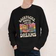 Backpacks Books And Big Dreams Cute Back To School Youth Long Sleeve Tee