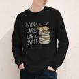 Book Lovers Books Cats Life Is Sweet Cat Lover Youth Long Sleeve Tee