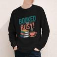 Booked And Busy Cool Coffee Reading Relaxing Books Youth Long Sleeve Tee