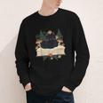 Cat On Open Book Mushrooms Ferns Dark Academia Youth Long Sleeve Tee Cat On Open Book Mushrooms Ferns Dark Academia Youth Long Sleeve Tee