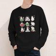 Cat Reading Book Funny Christmas Cat Book Lover Librarian Men Women Kids Youth Long Sleeve Tee