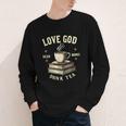 Christian Bookworm Love God Read Books Drink Tea Youth Long Sleeve Tee