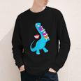 Cool Dinosaur Books Art For Men Women Libarian Book Lover Youth Long Sleeve Tee