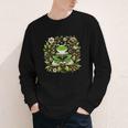 Cute Floral Frog Book Reading Youth Long Sleeve Tee