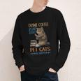 Drink Coffee Read Books Pet Cats Be Happy Bookworm Youth Long Sleeve Tee