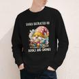 Easily Distracted By Books And Gnomes Book Reading Gnome Youth Long Sleeve Tee Easily Distracted By Books And Gnomes Book Reading Gnome Youth Long Sleeve Tee