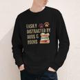 Easily Distracted By Dogs And Books Pets Books Lovers Youth Long Sleeve Tee