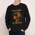 Education Is Freedom Teacher Book Black History Month Youth Long Sleeve Tee
