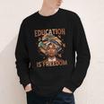 Education Is Freedom Teacher Books Black History Month Youth Long Sleeve Tee
