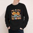 Fall In Love With Reading Thanksgiving Pumpkin Book Lover Youth Long Sleeve Tee