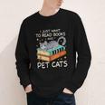 I Just Want To Read Books And Pet Cats Bookish Bookworm Youth Long Sleeve Tee