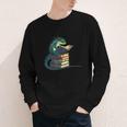 Lizard Reading Book Librarian Bookworm Reader Read Youth Long Sleeve Tee