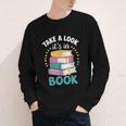 Take a Look It's In a Book Teacher Reading Apparel Youth Long Sleeve Tee Take a Look It's In a Book Teacher Reading Apparel Youth Long Sleeve Tee