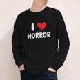 I Love Horror Heart Movies TV Show Books Writing Read Youth Long Sleeve Tee
