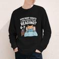Orange Cat Reading Book 67 Six Seven Meme Youth Long Sleeve Tee