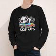 Panda Napping On Books Life’s Too Short To Skip Naps Youth Long Sleeve Tee
