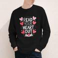 Read Your Heart Out Teacher Reading Book Love Valentines Day Youth Long Sleeve Tee