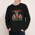 Reading Book Lover Racoon Always Freakin Busy Reading Trash Youth Long Sleeve Tee