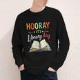 Reading Books Bibliophile Hooray It's Library Day Youth Long Sleeve Tee