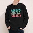 Reading Is My Jam Book Lover Bookworm Teacher Library Reader Youth Long Sleeve Tee