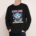 Readsolotl Kawaii Axolotl Book Lover Reading Youth Long Sleeve Tee