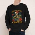 Skeleton Read Book Just One More Chapter Floral Book Lover Youth Long Sleeve Tee