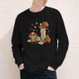 Turkey Reading Books Fall Librarian Book Lover Teacher Kids Youth Long Sleeve Tee