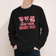Valentine Day Book Read Your Heart Out Lovers Teacher Kids Youth Long Sleeve Tee