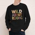 Wild About Reading Book Animal Children's Book Lover Teacher Youth Long Sleeve Tee